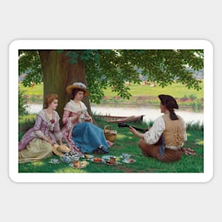 A Picnic Party by Edmund Leighton Magnet